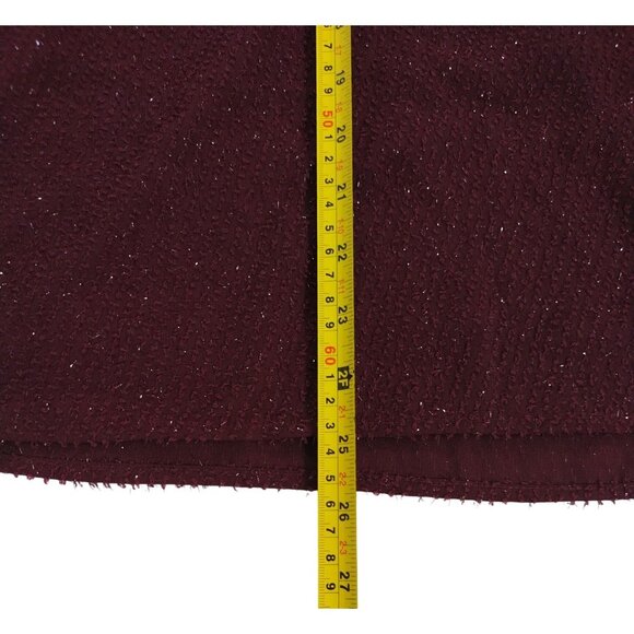 Nine West Burgundy Long Sleeve Textured Keyhole Blouse S, NWT. - Picture 8 of 8